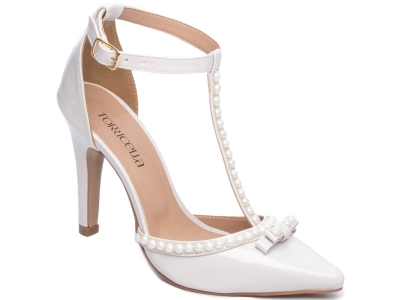 Sapato Scarpin Off White Noiva Prola